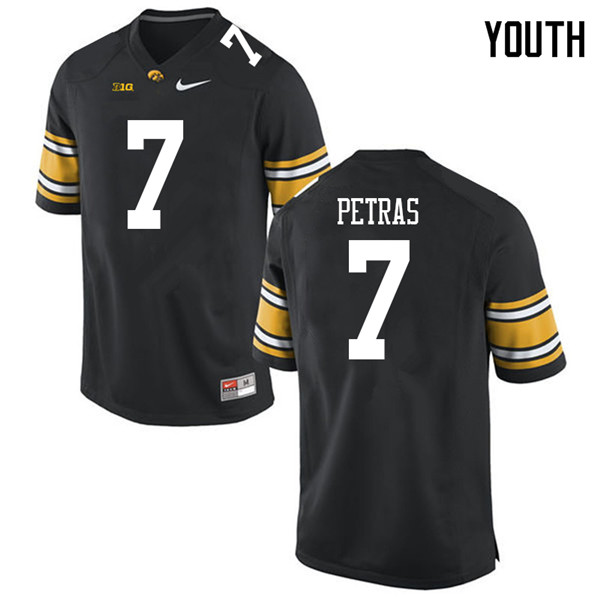 Youth #7 Spencer Petras Iowa Hawkeyes College Football Jerseys Sale-Black